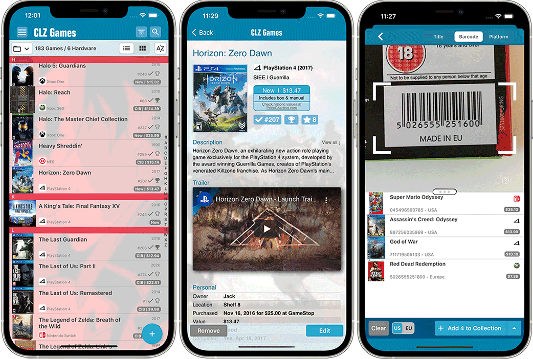 Game Collection App / Software catalog your video game collection